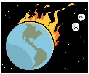 pixel armageddon burning earth