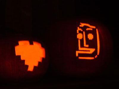 clango and pixel heart jack o lanterns