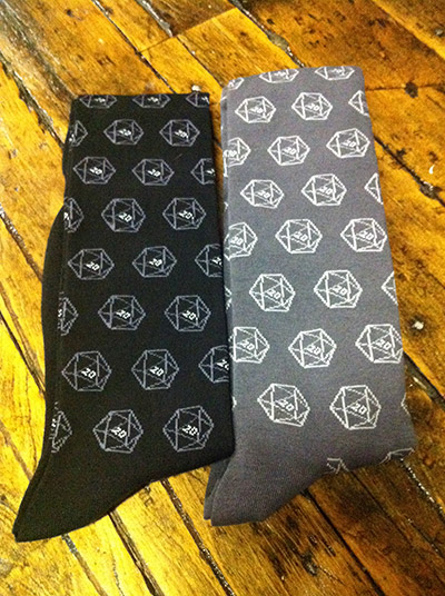 limited run grey d20 socks