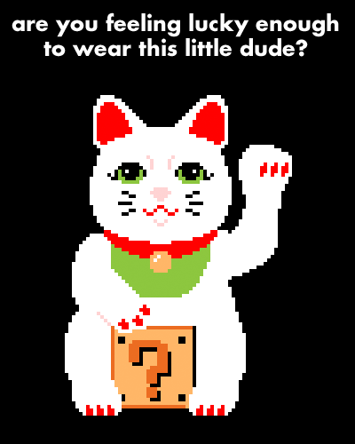 pixel lucky kitty shirts