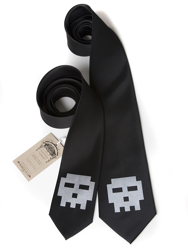 pixel skull ties