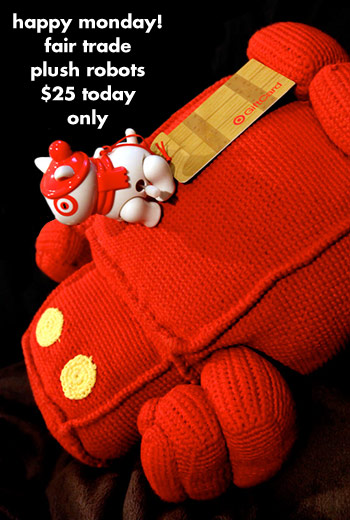 red robot plush