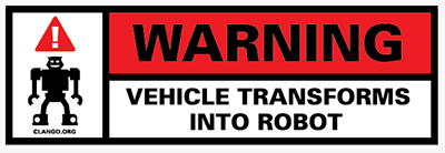 Warning! Vehicle Transforms Into Robot stickers